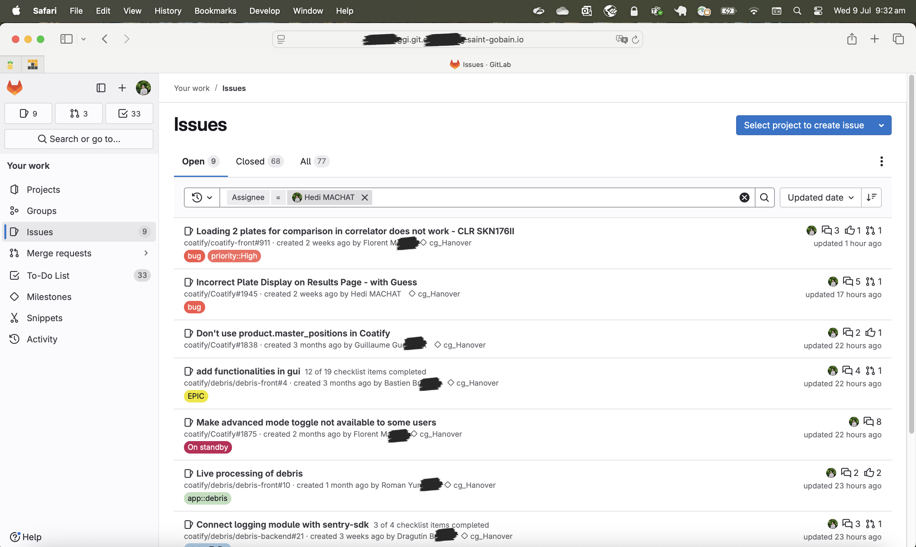 gitlab issues screenshot