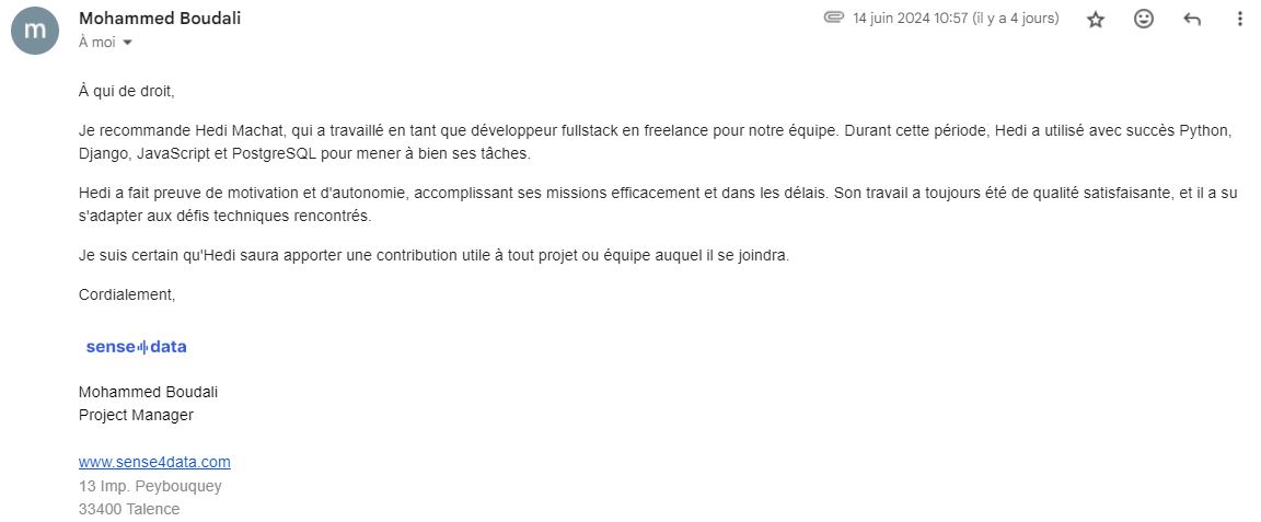 recommendation letter